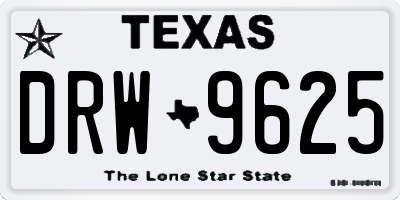 TX license plate DRW9625