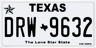 TX license plate DRW9632