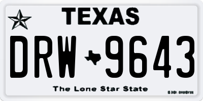 TX license plate DRW9643