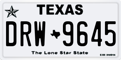 TX license plate DRW9645