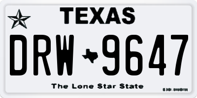 TX license plate DRW9647