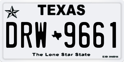TX license plate DRW9661