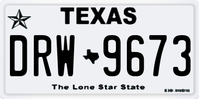 TX license plate DRW9673