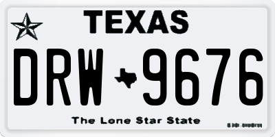 TX license plate DRW9676