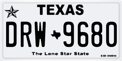 TX license plate DRW9680