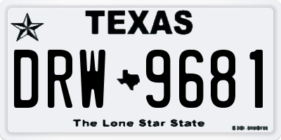 TX license plate DRW9681