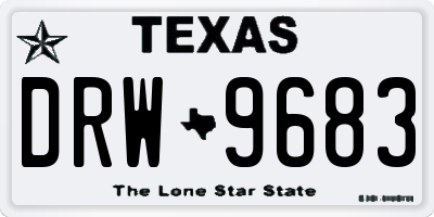 TX license plate DRW9683