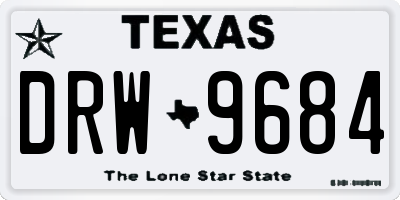 TX license plate DRW9684