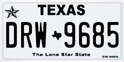 TX license plate DRW9685