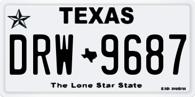 TX license plate DRW9687