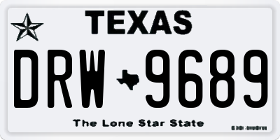 TX license plate DRW9689