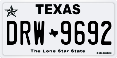 TX license plate DRW9692