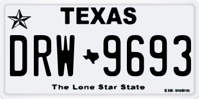TX license plate DRW9693