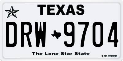TX license plate DRW9704