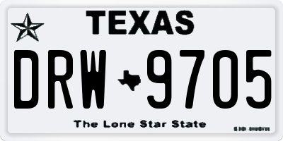 TX license plate DRW9705