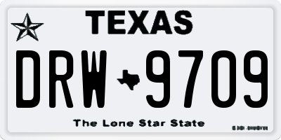 TX license plate DRW9709