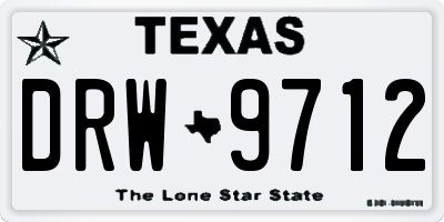 TX license plate DRW9712