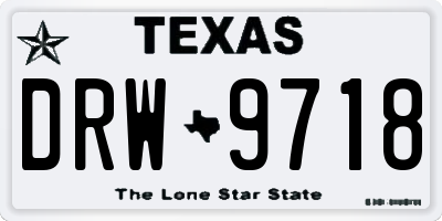 TX license plate DRW9718