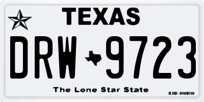 TX license plate DRW9723