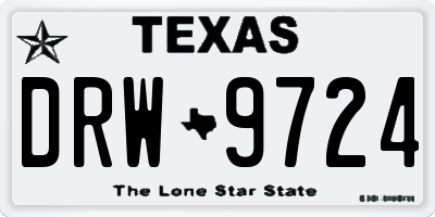 TX license plate DRW9724