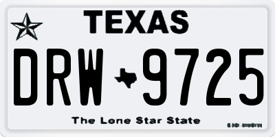 TX license plate DRW9725