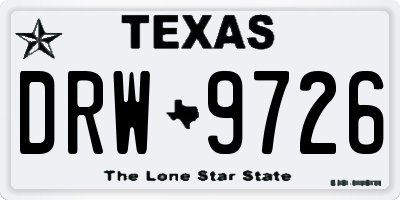 TX license plate DRW9726
