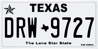 TX license plate DRW9727