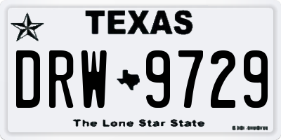 TX license plate DRW9729
