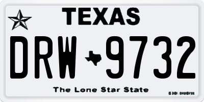 TX license plate DRW9732