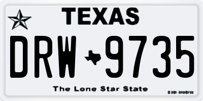 TX license plate DRW9735