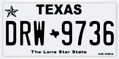 TX license plate DRW9736