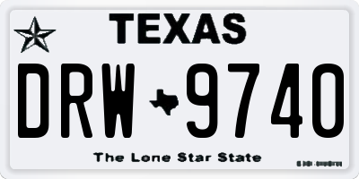 TX license plate DRW9740