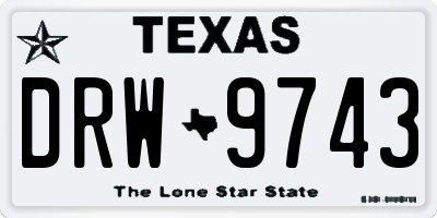 TX license plate DRW9743