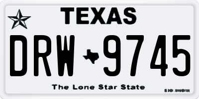 TX license plate DRW9745