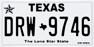 TX license plate DRW9746