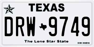 TX license plate DRW9749