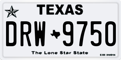 TX license plate DRW9750