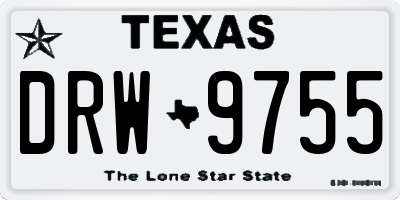 TX license plate DRW9755