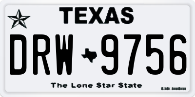 TX license plate DRW9756