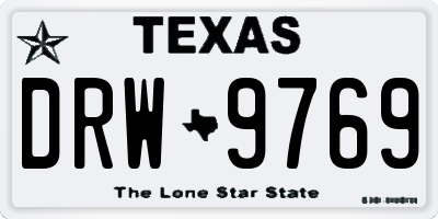 TX license plate DRW9769