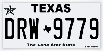 TX license plate DRW9779