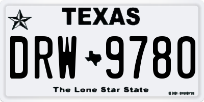TX license plate DRW9780