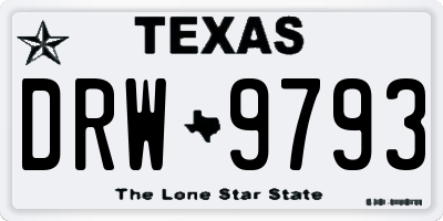 TX license plate DRW9793