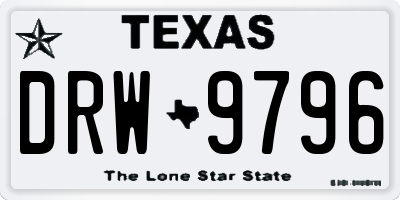TX license plate DRW9796
