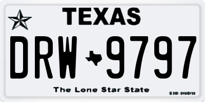 TX license plate DRW9797