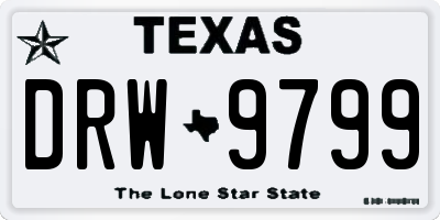 TX license plate DRW9799