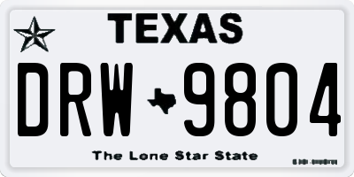 TX license plate DRW9804