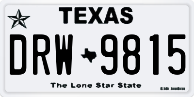 TX license plate DRW9815