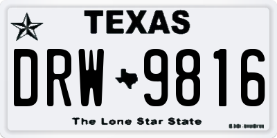 TX license plate DRW9816