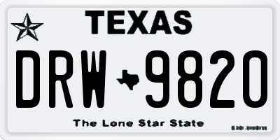 TX license plate DRW9820